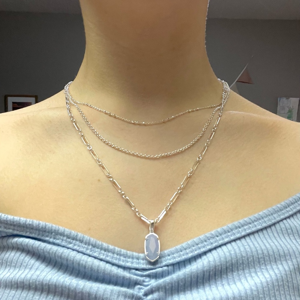 Elegant Silver Layered Kendra Scott Necklace